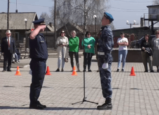 Смотр строевой подготовки курсантов патриотических клубов Богучанского района.