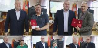 Юбилейным почетным знаком Красноярского края «90 лет Красноярскому краю» отмечены граждане Богучанского района. Награду вручил глава Богучанского района А.С.Медведев:
