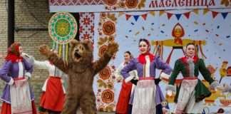 В Богучанах проводили Масленицу. Массовые мероприятия прошли по всем поселениям района, в Богучанах селяне отметили праздник на свежем воздухе у РДК «ЯНТАРЬ»