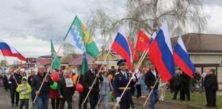Парад Победы в Богучанах и шествие Бессмертного полка.