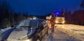 На трассе Абан — Богучаны водитель улетел в кювет